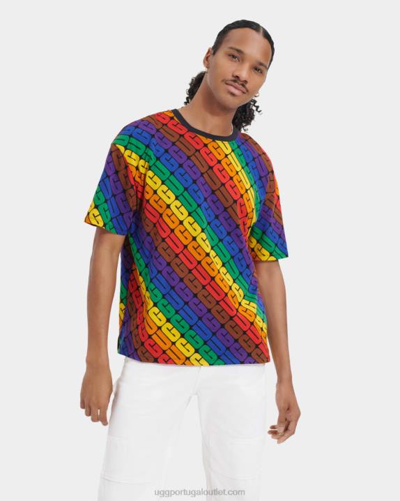 logotipo do arco-íris camiseta oversized toni orgulho UGG 20TJ1191 todo gênero