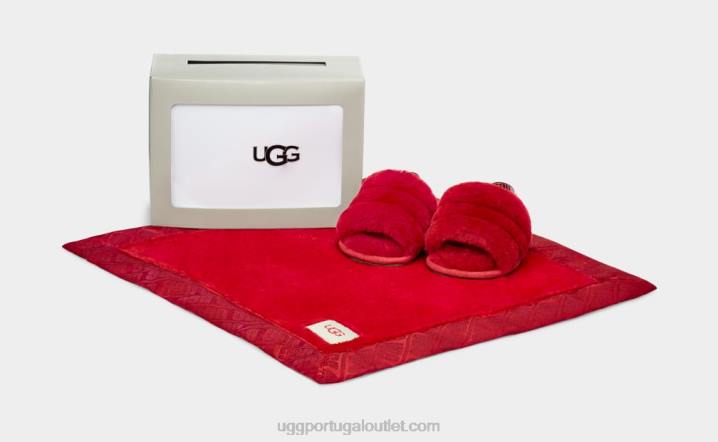 samba vermelho fluff sim slide e lovey UGG 20TJ2217 bebê