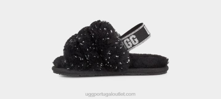 preto fluff sim brilho metálico UGG 20TJ1995 crianças