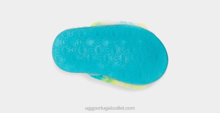 oásis azul/enxofre fluff sim deslizar mármore UGG 20TJ1998 crianças