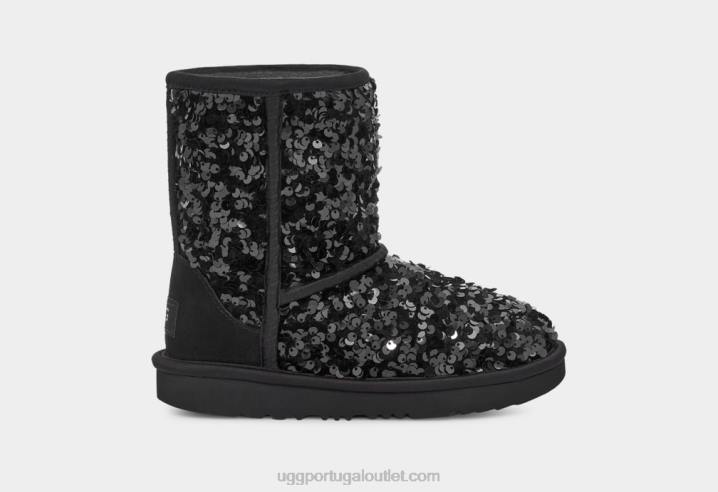 preto lantejoulas grossas curtas clássicas UGG 20TJ1765 crianças
