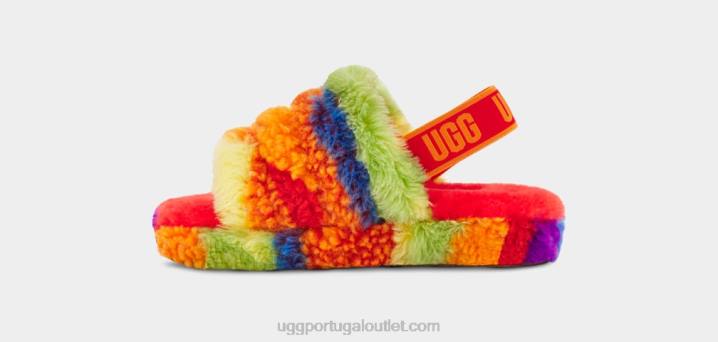 listras de arco-íris fluff sim slide colagem cali UGG 20TJ262 crianças
