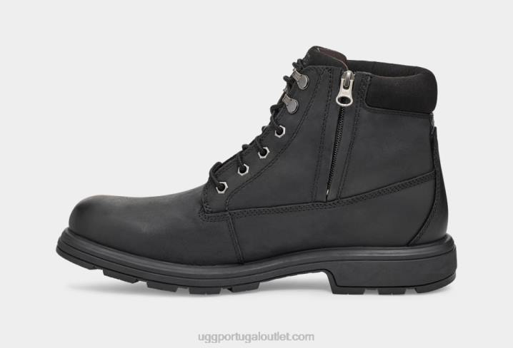couro preto biltmore bota cano médio bico liso UGG 20TJ1604 homens