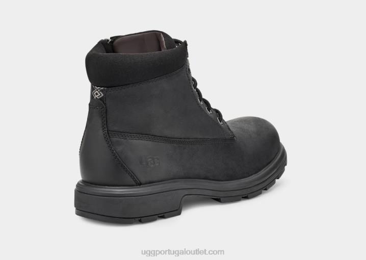 couro preto biltmore bota cano médio bico liso UGG 20TJ1604 homens