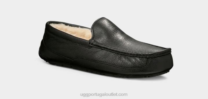 preto chinelo de couro ascot UGG 20TJ1539 homens