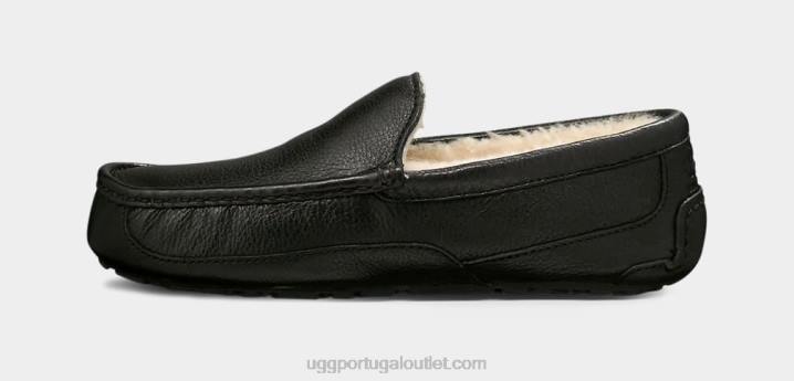 preto chinelo de couro ascot UGG 20TJ1539 homens