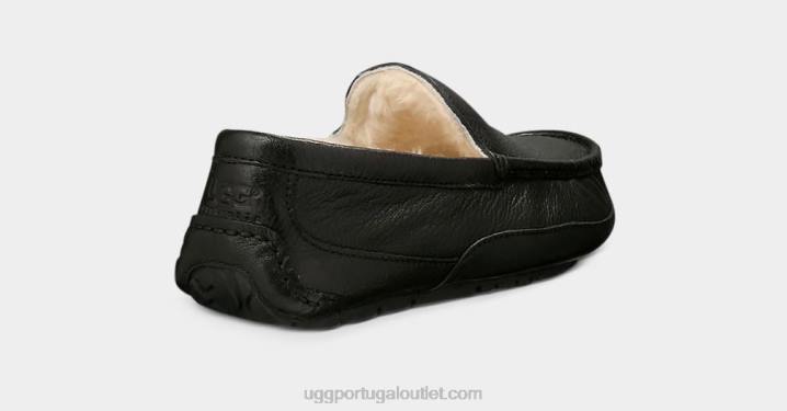 preto chinelo de couro ascot UGG 20TJ1539 homens
