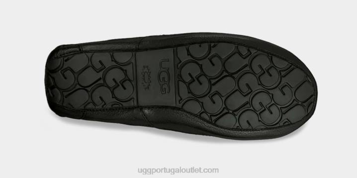 preto chinelo de couro ascot UGG 20TJ1539 homens