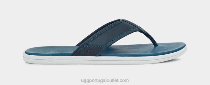 azul marinho chinelos de couro à beira-mar UGG 20TJ236 homens