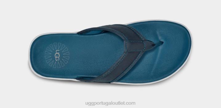 azul marinho chinelos de couro à beira-mar UGG 20TJ236 homens