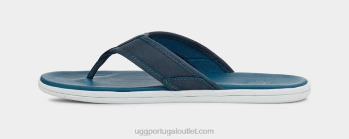 azul marinho chinelos de couro à beira-mar UGG 20TJ236 homens