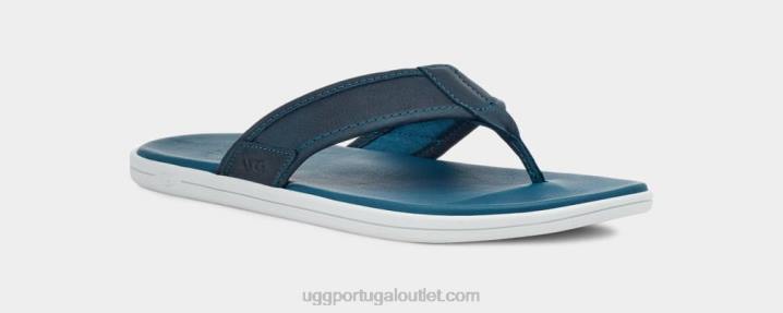 azul marinho chinelos de couro à beira-mar UGG 20TJ236 homens