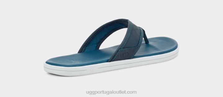 azul marinho chinelos de couro à beira-mar UGG 20TJ236 homens