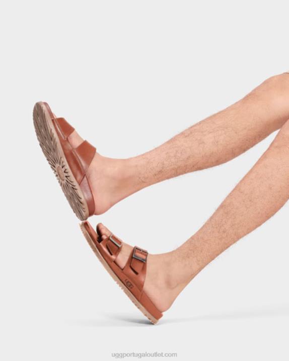 couro conhaque corrediça de fivela wainscott UGG 20TJ1403 homens