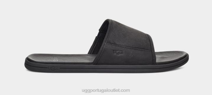 couro preto escorrega à beira-mar UGG 20TJ1545 homens