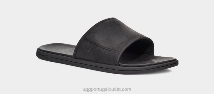 couro preto escorrega à beira-mar UGG 20TJ1545 homens