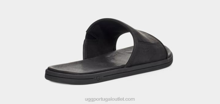 couro preto escorrega à beira-mar UGG 20TJ1545 homens