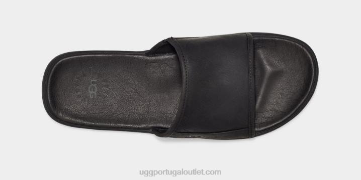 couro preto escorrega à beira-mar UGG 20TJ1545 homens