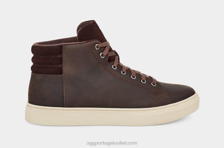 couro pardo Baysider tempo alto UGG 20TJ2298 homens