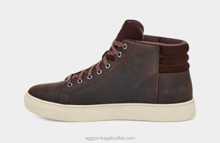 couro pardo Baysider tempo alto UGG 20TJ2298 homens