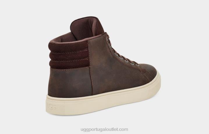couro pardo Baysider tempo alto UGG 20TJ2298 homens