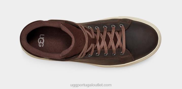 couro pardo Baysider tempo alto UGG 20TJ2298 homens