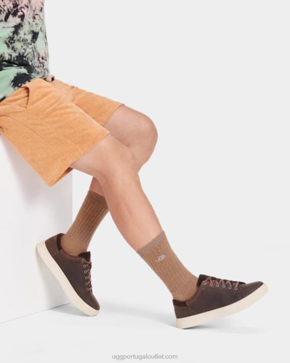 couro pardo baysider tempo baixo UGG 20TJ2293 homens