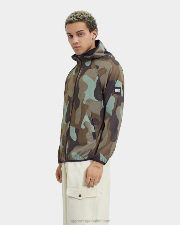 camuflagem verde musgo estampa de jaqueta edison UGG 20TJ266 homens