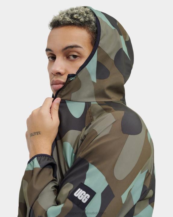 camuflagem verde musgo estampa de jaqueta edison UGG 20TJ266 homens