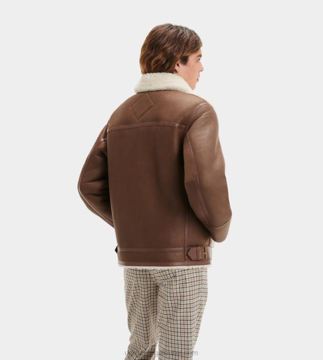 castanha escura jaqueta de pele de carneiro kaz UGG 20TJ274 homens