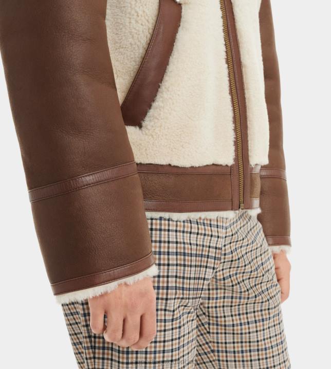 castanha escura jaqueta de pele de carneiro kaz UGG 20TJ274 homens