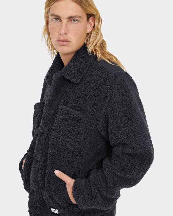 cinza escura Jaqueta Trucker Janson Sherpa UGG 20TJ1887 homens