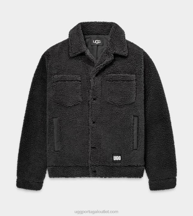 cinza escura Jaqueta Trucker Janson Sherpa UGG 20TJ1887 homens