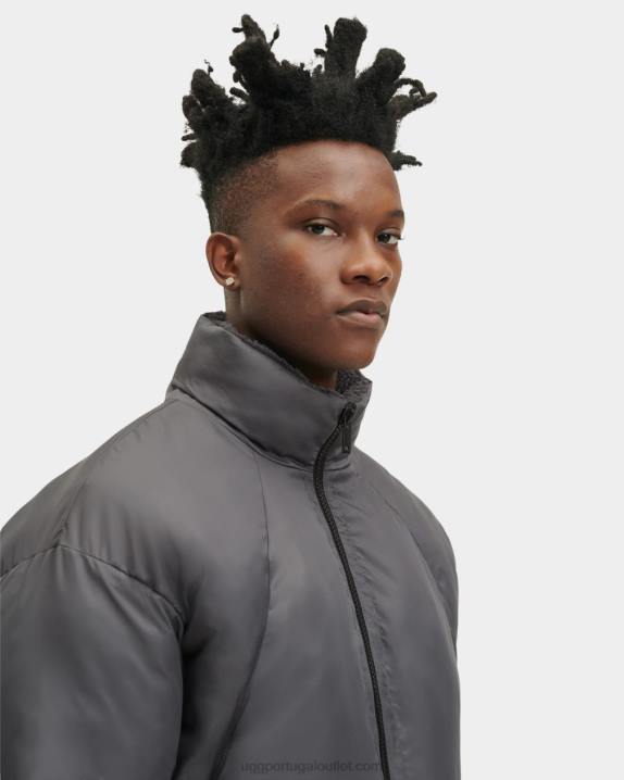 cinza escura damion sherpa jaqueta puffer UGG 20TJ1892 homens