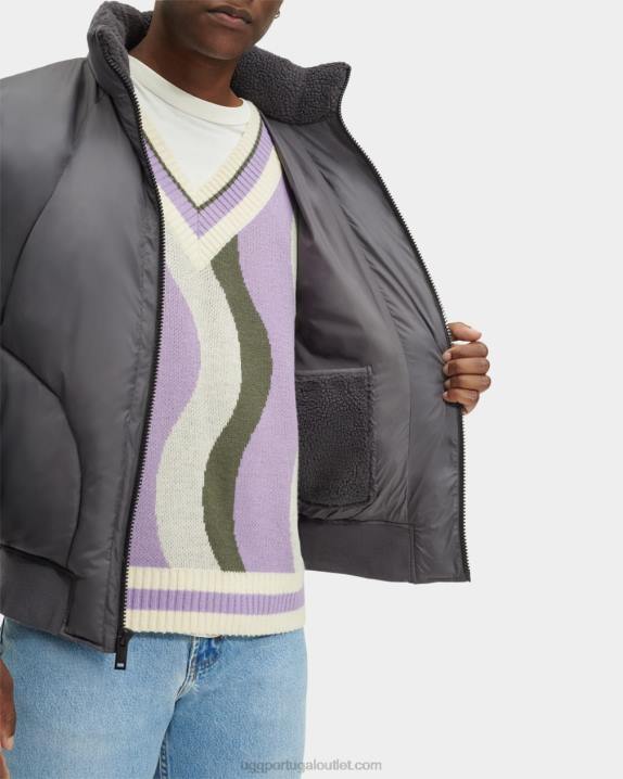 cinza escura damion sherpa jaqueta puffer UGG 20TJ1892 homens