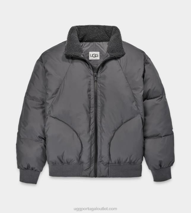 cinza escura damion sherpa jaqueta puffer UGG 20TJ1892 homens