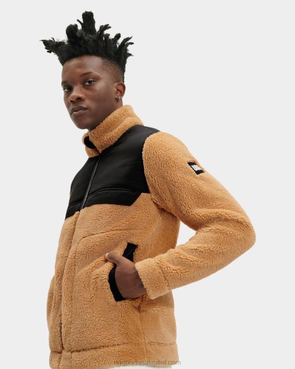 missô/alcatrão jaqueta sherpa seth bloqueada UGG 20TJ1863 homens