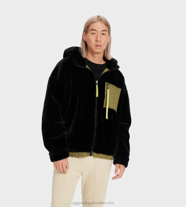 preto kairo jaqueta de pele falsa UGG 20TJ1904 homens