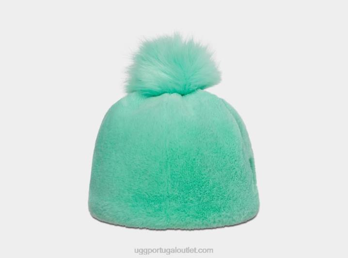 esmeralda pálida gorro de pele sintética com pom UGG 20TJ1216 mulheres
