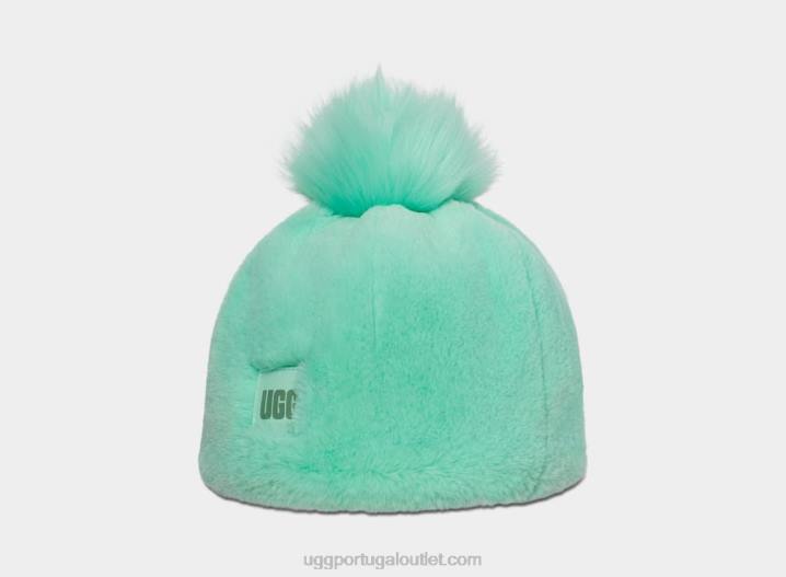 esmeralda pálida gorro de pele sintética com pom UGG 20TJ1216 mulheres