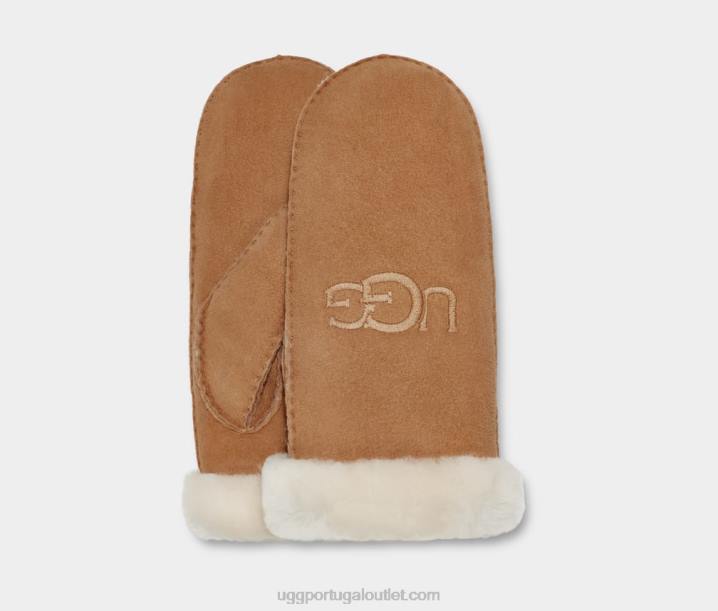 castanha luva de bordar shearling UGG 20TJ1369 mulheres