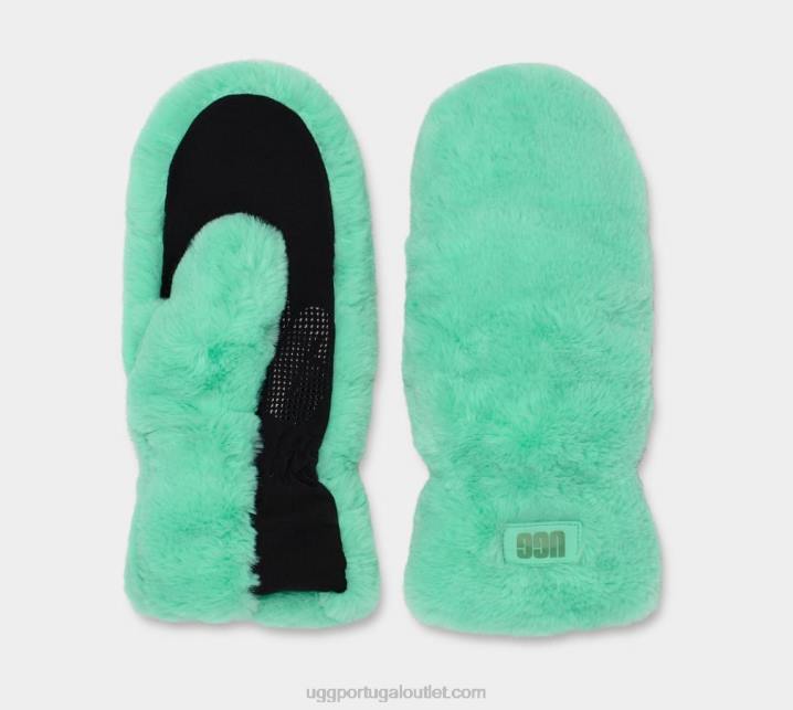 esmeralda pálida luva de pele sintética acolchoada UGG 20TJ153 mulheres