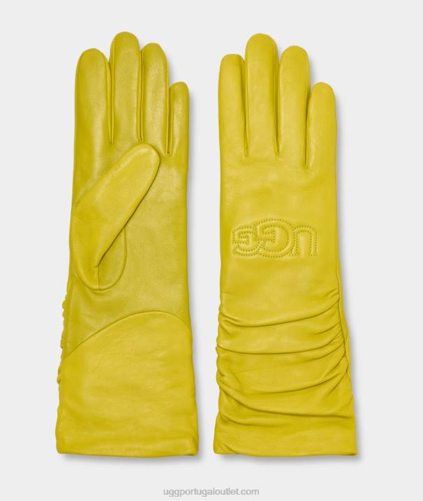 saborear luva de couro com logo amassado UGG 20TJ1348 mulheres