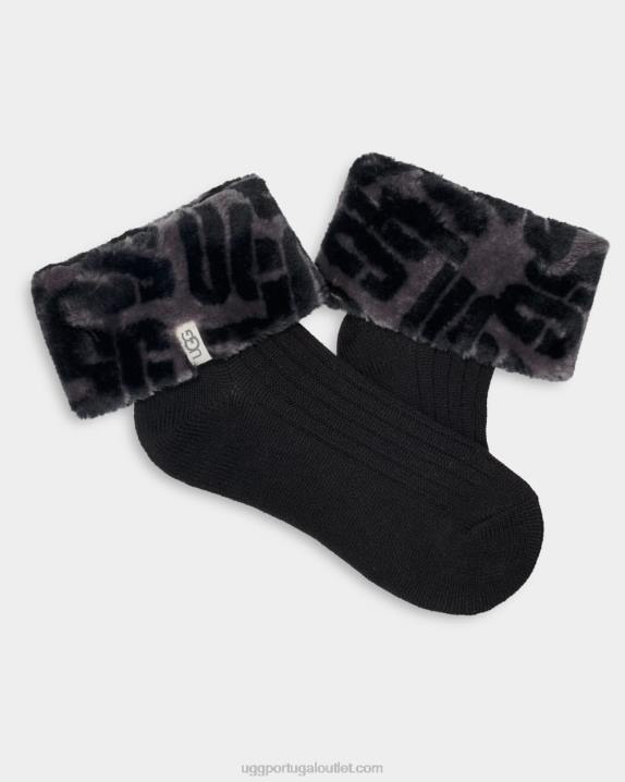 monograma preto lita meia ii UGG 20TJ410 mulheres