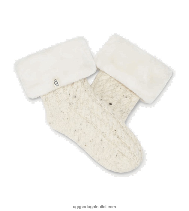 natural meia forrada de lã lita UGG 20TJ766 mulheres