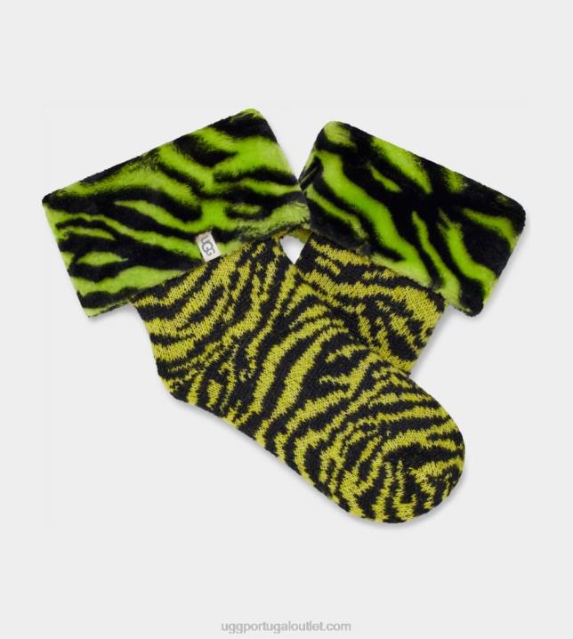 tigre de limão meia forrada de lã lita UGG 20TJ769 mulheres