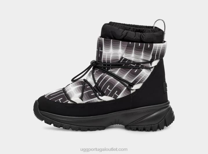 Preto branco Yose puffer comprimento de onda médio UGG 20TJ17 mulheres