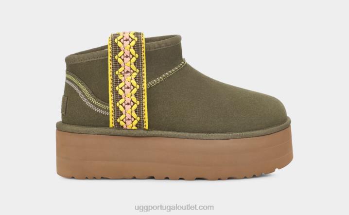 azeitona queimada plataforma ultra mini trança clássica UGG 20TJ658 mulheres