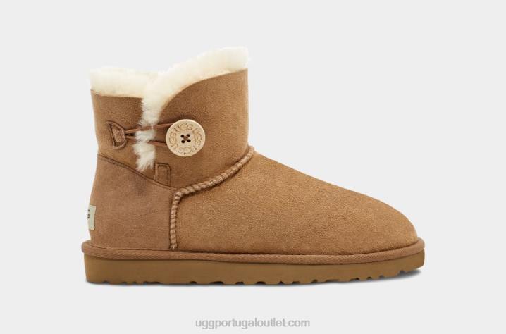 castanha bota mini bailey button ii UGG 20TJ363 mulheres