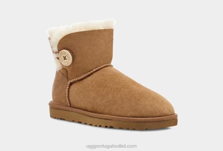 castanha bota mini bailey button ii UGG 20TJ363 mulheres